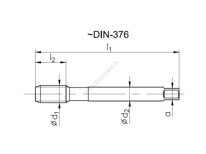 Rysunek techniczny: Gwintownik maszynowy wysokowydajny DIN 374/1-C NPT 1" HSSE 800